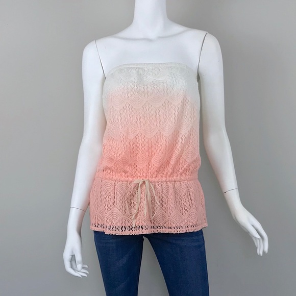 NEW {C&C California} Tropical Peach Ombre Knit Top - Picture 2 of 8